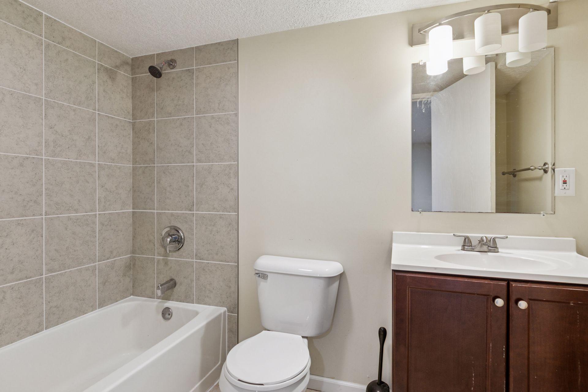 Updated lower level with full bathroom.