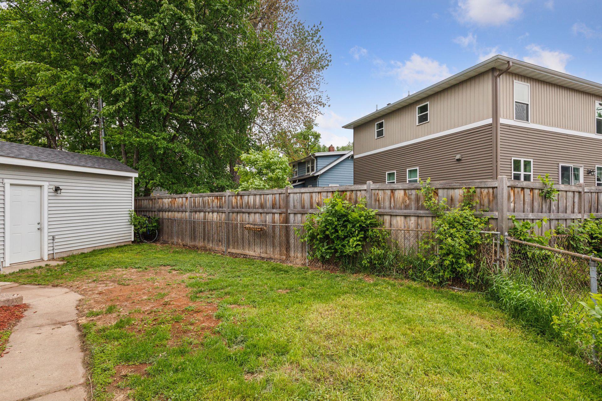 Private, fenced in backyard space.