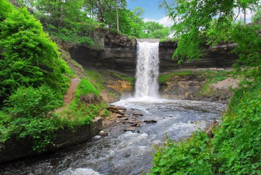 Enjoy the walking trails at Minnehaha Falls Park