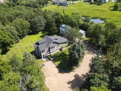 Beautiful overhead of the house and some of the property