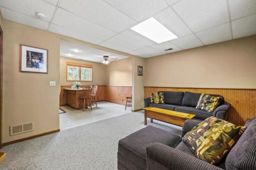 Lower level rec room with eat in kitchen and separate entrance