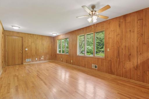 Main floor family room right off the kitchen. A perfect spot for a sliding door to a future deck or patio.
