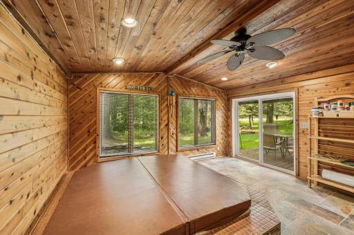 Lower-Spa & Sauna Room With Walk Out Door To Yard