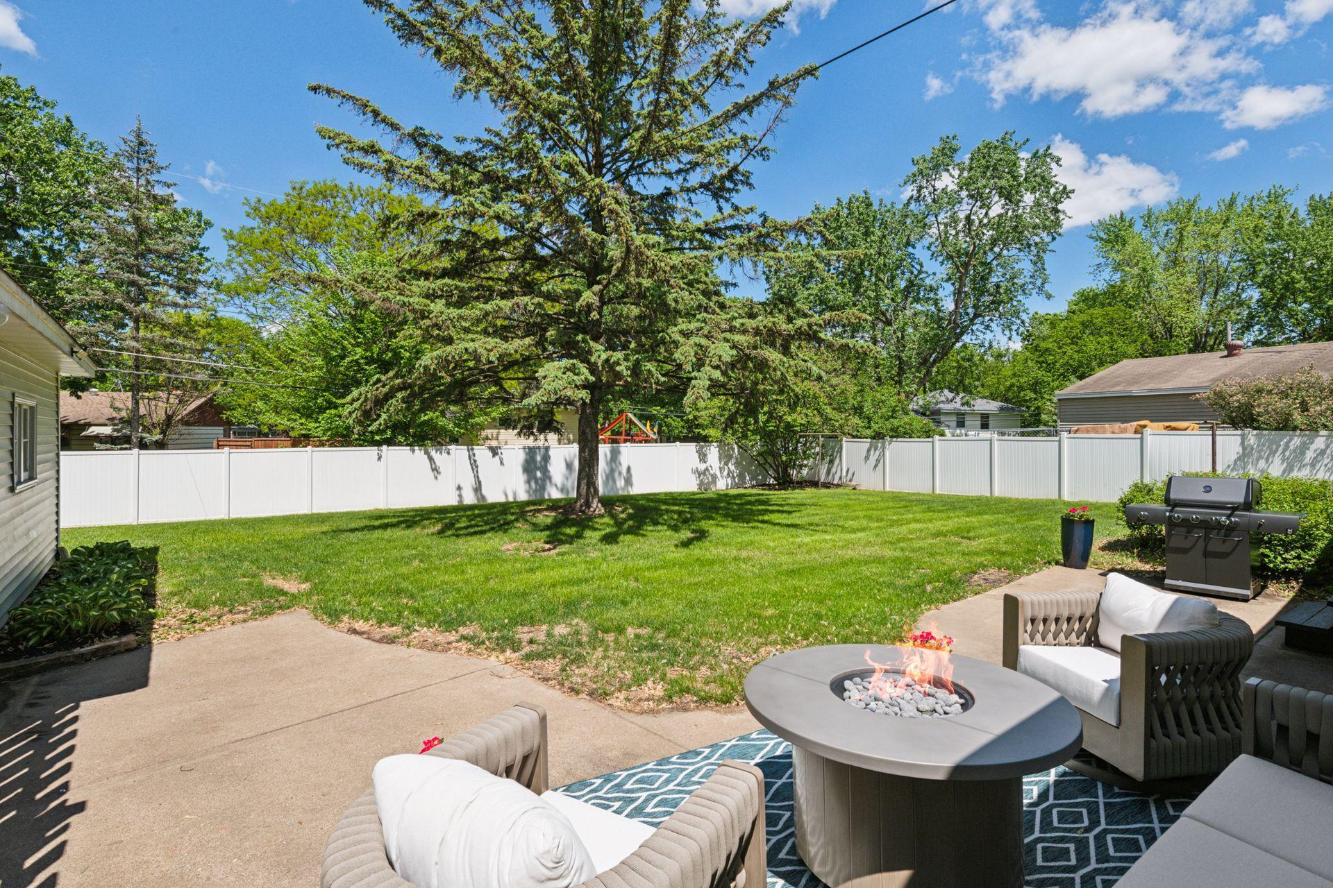 Large private backyard