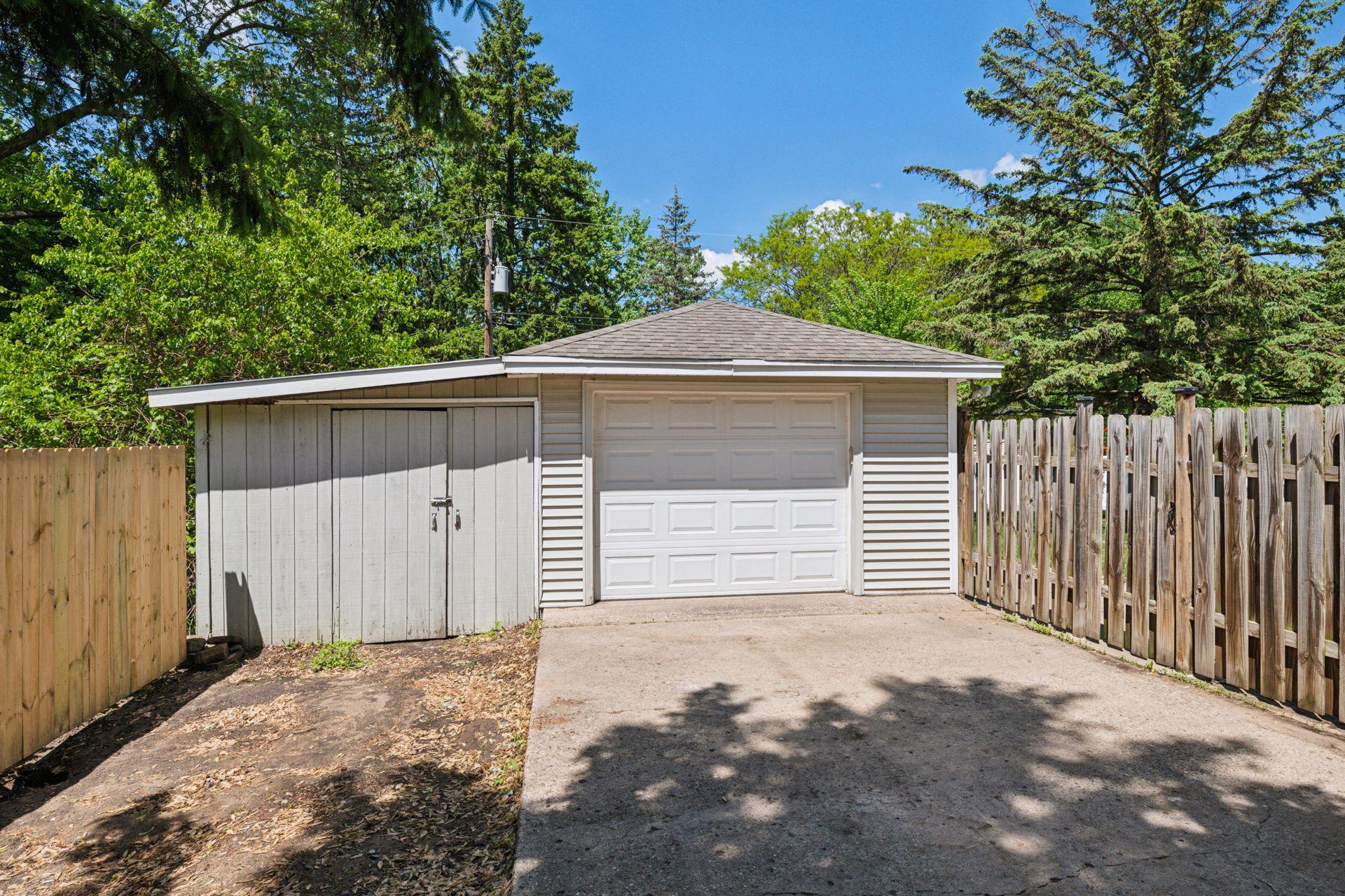 Single car garage and storage area