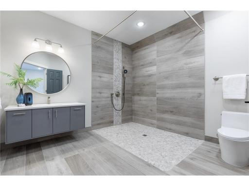 Newly updated ensuite bathroom with large walk-in shower....