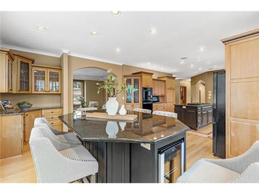 Gorgeous kitchen island with separate drink cooler....