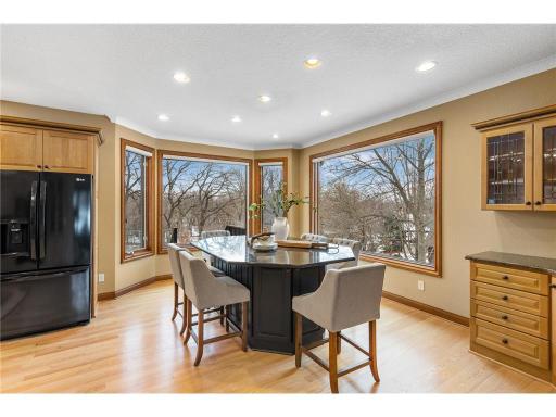 Large kitchen island with panoramic river views.
