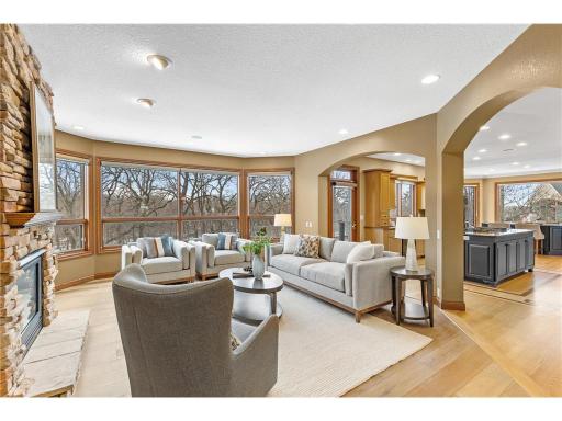 Open concept design with living flowing into kitchen....