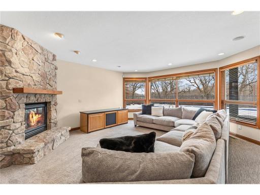 Gas fireplace and space for a large TV overlooking the pool....