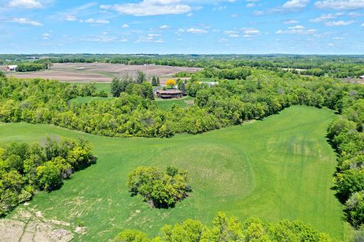 The central knoll in this photo is planted with pollinator flowers for the bees and it's call Bee-hill.