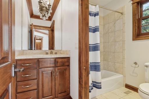 One of the attached bathrooms to each bedroom.