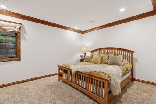 The lower level 5th bedroom is ideal for visiting guests from out of town.
