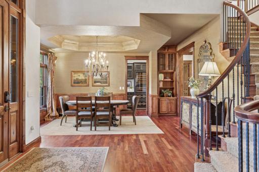 Bolivian rosewood floors on the main level provide warmth and timeless elegance.