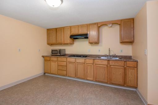 Lower level kitchenette complete with gas cook top