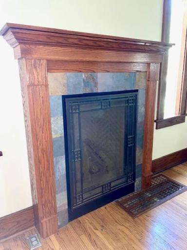 Includes gas fireplace with thermostatic operation