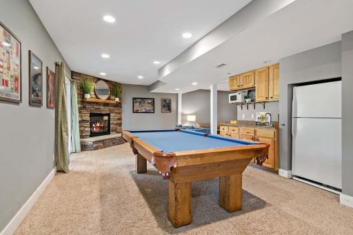 An entertainers ideal family room on lower level