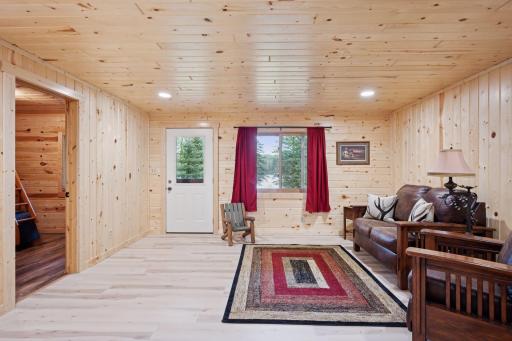 Lower level family room with walkout to lake.