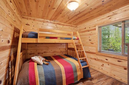 Third bedroom is in the basement. Will include bunk beds too.