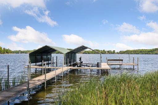 The double-slip dock system goes with the house