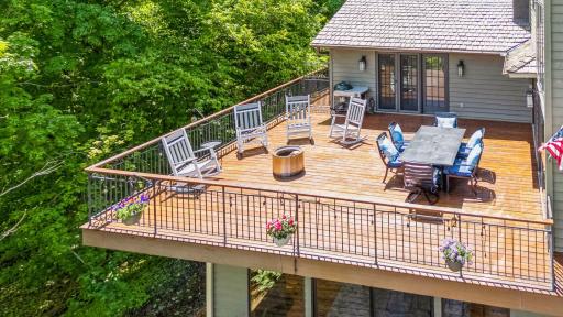 While this is a 2-story home, it serves one-level living and entertaining. The deck is 20 X 19 ft., recently renovated using Ipe Wood, blind fastened--considered to be the most durable, easiest to care for, and beautiful decking solution.