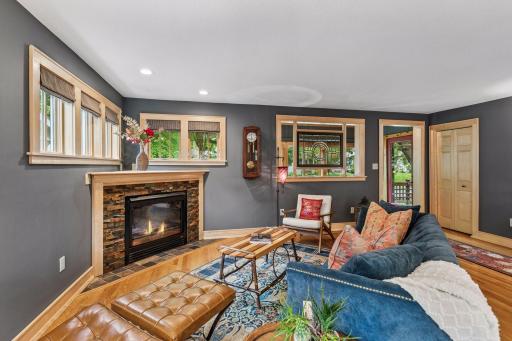 Cozy up to your gas fireplace while reading a book.