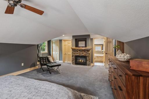 Enjoy a night in with your electric fireplace and space above that is wired for a TV system.