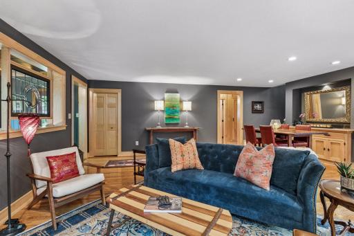 This living space is sized just right for a sofa or sectional. You choose!