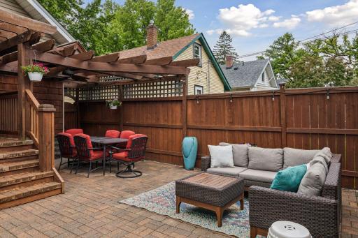 This backyard oasis is perfect for grilling, entertaining, playing yard games or just hanging out.