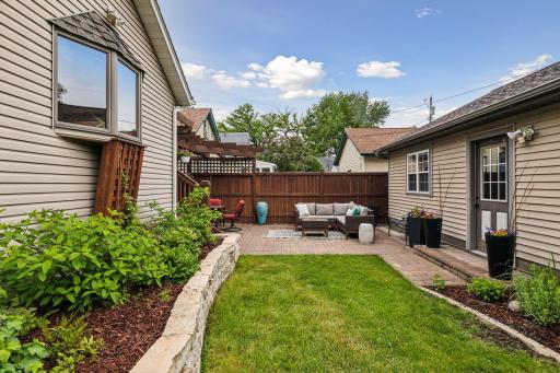 Fully fenced in backyard with privacy fence.