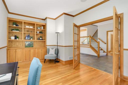 Built-in bookshelves can display your mementos and accomplishments