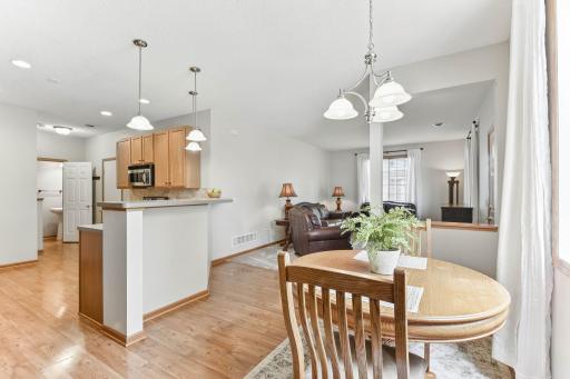 The open floor plan connects seamlessly with all main living spaces