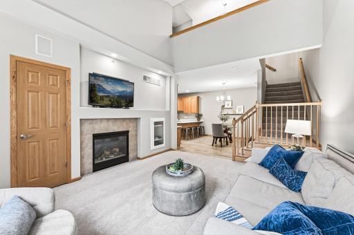 Welcome Home! Enjoy the seamless flow between living, dining, and kitchen spaces. Enjoy the wonderful gas fireplace.