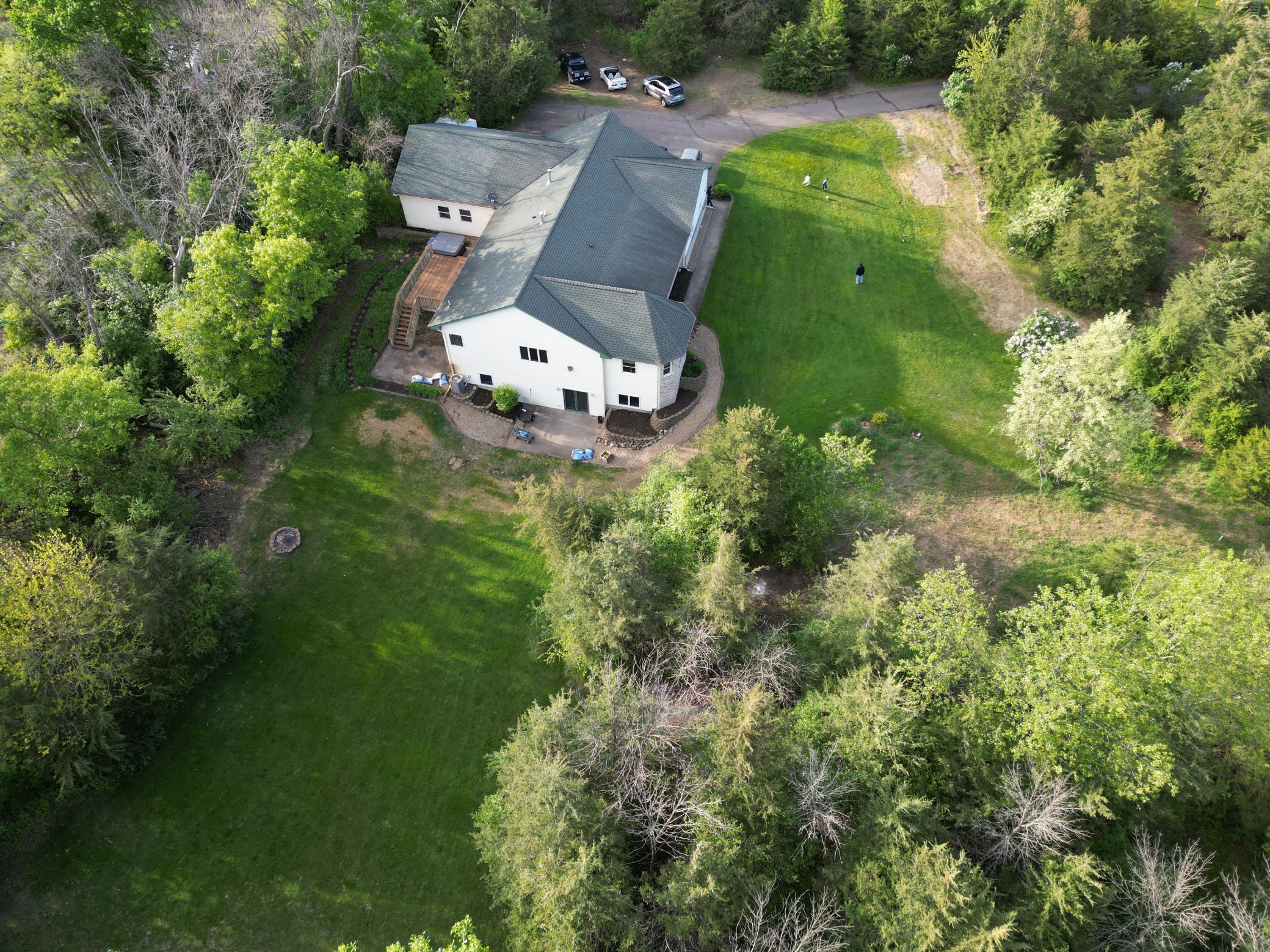 Aerial view of this private lot!