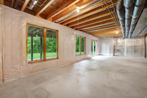 So much potential in this unfinished lower level!