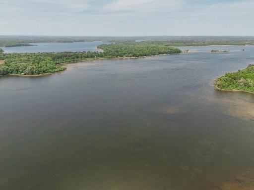Washburn as seen from above the state property. The large peninsula the cabin is on separates the east and west bays. Far up in center of the photo is a small portion of the north bay.