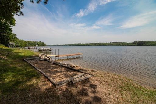 Looking north up the east bay of Washburn from the property. Washburn has many bays and a few islands. Always a place to get out of the wind. And east to have guests become totally lost when going on lake tours!