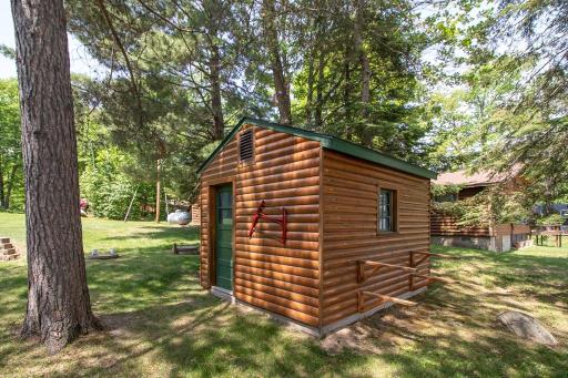 Large shed on north side of property. Great storage area. Could easily include a fish cleaning space. Maybe a bunk room?