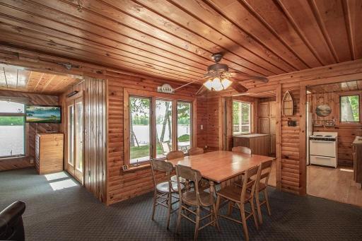 A dining table could be expanded towards living area if needed for family/guests.