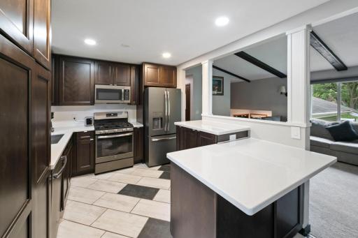 Updated kitchen, tile floor, newer appliances.