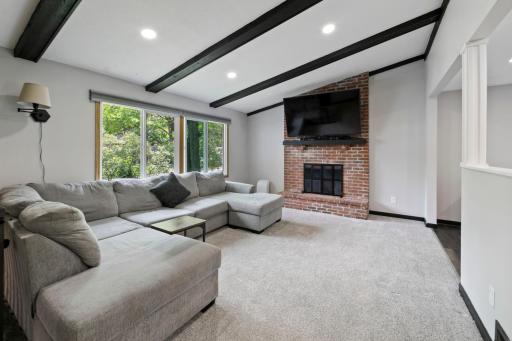 Upper-level Living room, view from the entry stairs.