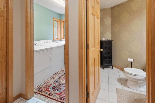 Powder Room Adjacent to Laundry