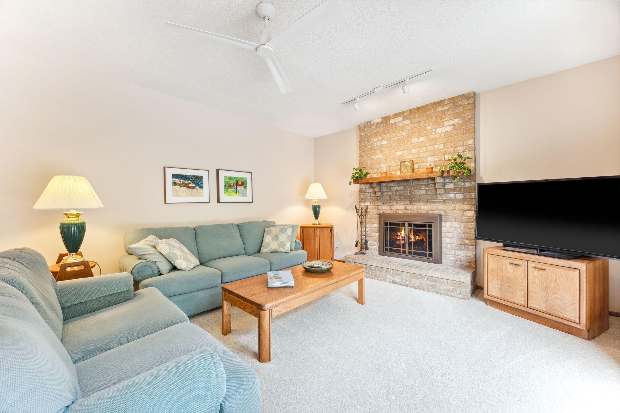 Cozy Fireplace in Main Floor Family Room