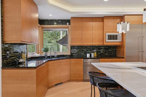 Bathe in natural light in this beautifully designed kitchen