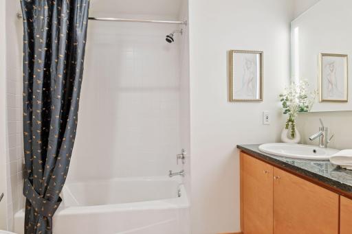 A full bath is located on the lower level