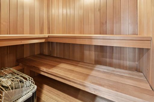 Unwind in the sauna, complete with built-in speakers