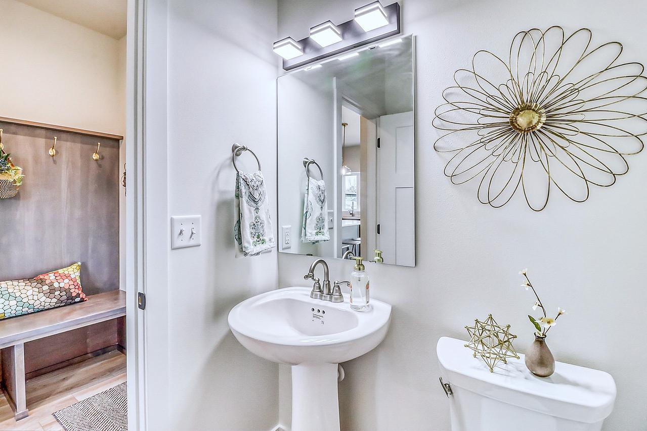 Half-bath off mudroom