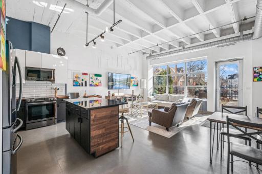 Open floor plan with massive ceilings and tons of natural light!