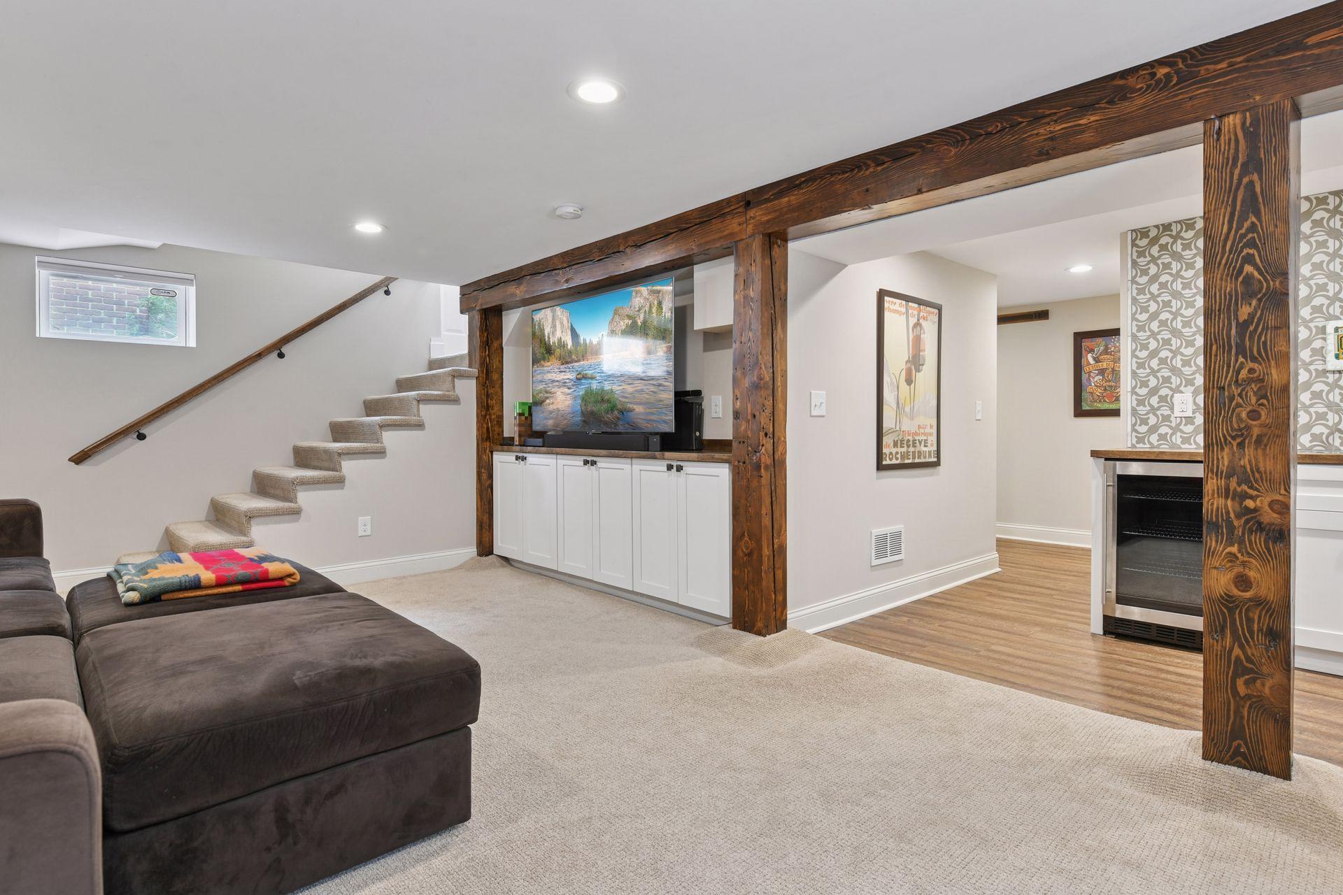 3837 Pleasant Avenue - Lovely lower level Family room with wet bar and full bath.