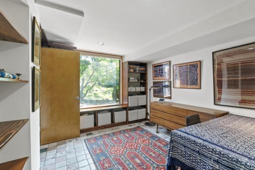 The guest suite's first room can also serve as a quiet office away from the main living spaces of the home.